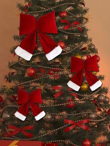 1个蝴蝶结，红色超大装饰吊坠，天鹅绒婚礼装饰，圣诞树挂饰，最佳礼物，生日家居装饰，圣诞装饰，房间装饰，冬季圣诞装饰，家居圣诞礼物，圣诞装饰