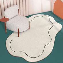 1 قطعة سجادة صناعية من الكشمير البيج الناعمة جداً، قابلة للغسيل، فاخرة، مناسبة لغرفة النوم والصالة والاستخدام الداخلي/الخارجي، بتصميم إبداعي وأسلوب بسيط، سجادة زخرفية