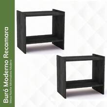 KITUL Set de 2 Mesitas de Noche Modernas – Burós Minimalistas de Madera con Estante de Almacenamiento, Mesas Auxiliares para Recámara, Sala, Sofá o Recibidor - Anáhuac - Ver 5