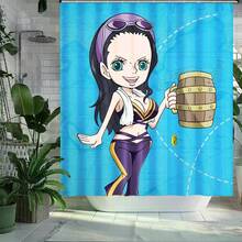 1pc One Piece Bathroom Curtain Decoration, Bathroom Shower Curtain, Suitable For Home, Hotel, Washable Curtain, Machine Washable Polyester, Suitable For All Seasons, Bathroom Partition