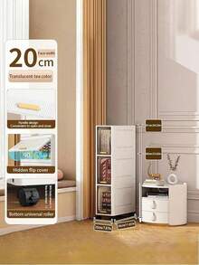 3/4/5/6 Layers Storage Cabinets, Ultra-Thin Plastic Storage Boxes For Kitchens And Bathrooms, Portable Design, Suitable For Narrow Spaces, Kitchen Storage Cabinets, Modern Decorative Cabinets, Kitchen Cabinets, Shower Carts, Storage And Organization. - 白色 - 查看 2