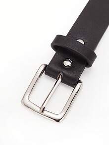 1pc Rivet Eyelet Women's Belt, Solid Color Punk PU Leather Fashion Ladies Belt, All Season