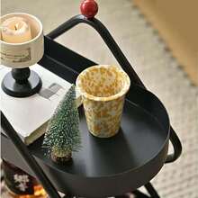 Mesa auxiliar con forma de árbol de Navidad de lujo, estantería de doble capa, mesa auxiliar pequeña y móvil, verde y negro, decoración del hogar, sala de estar, mesa lateral del sofá, mesita de noche, mesa de balcón, mini mesa de té con estantes dobles