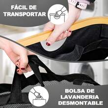 175L Cesta para Ropa Plegable con 3 Compartimentos, ultifunción Cestos para Lavandería Organizadores de Ropa Sucia Clasificador de Cestas con Asas, para Dormitorio, Cuarto de Baño(Negro) - blanco - Ver 10