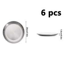 1-4-6-10-Piece Stainless Steel Dinner Plates, 6.6In 7.8In10.2In Round Kitchen Metal Dish Plates, Rust-Proof Camping Serving Plates For BBQ, Snack, Salad, Appetizer, Fruit,Cook