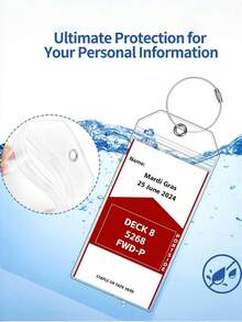 4 Pack Cruise Luggage Tag Holders, Specifically Designed For Carnival, Princess, Cruise Liner-Your Ideal Companions For Smooth Embarkation! As Essential Cruise Essentials And Must-Have Cruise Accessories, They Shield Tags From Tears Or Loss. - 無色 - 查看 6