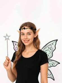 Nuevas alas de mariposa con seis hojas brillantes, accesorios de fiesta y festival de Halloween para crear ambiente, utilería para actuaciones, alas de hada. (Accesorios de disfraz de fiesta, disfraz de Halloween)