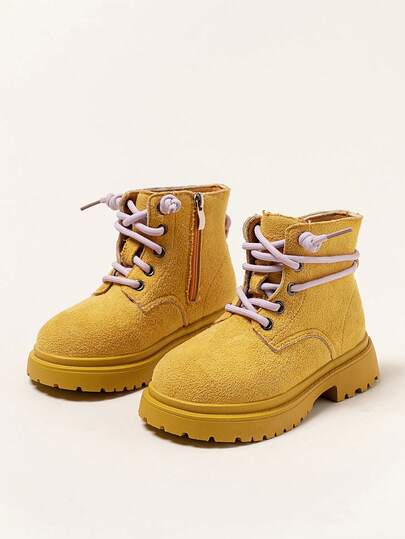 1 par de botas ligeras, cómodas y duraderas para niños/niñas pequeños, adecuadas para uso diario al aire libre, otoño/invierno