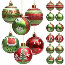 12 Pcs Christmas Ball Ornaments Glittering Plastic Hanging Decorations Elf Balls Swirl Candy Cane Peppermint Red And Green Christmas Tree Pendants For Xmas Tree Decoration