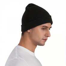 Bangboo Zenless Zone Zero Beanie - Black Knitted Winter Hat With Cartoon Character Design, Unisex Warm Polyester Gaming Hat, Outdoor Accessories, No Battery - 黑色 - 查看 5