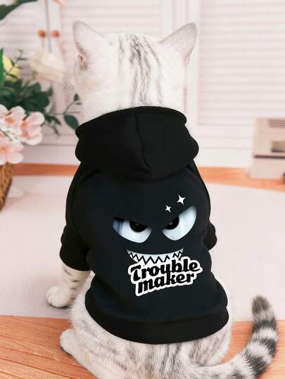 1pc Pet Sweatshirt, Cat Clothes, Warm For Winter, Thermal Lining For Poodle, Teddy, Bichon Frise, Small Dogs & Puppies, Autumn/Winter, Anti-Shedding For , Ragdoll Kittens