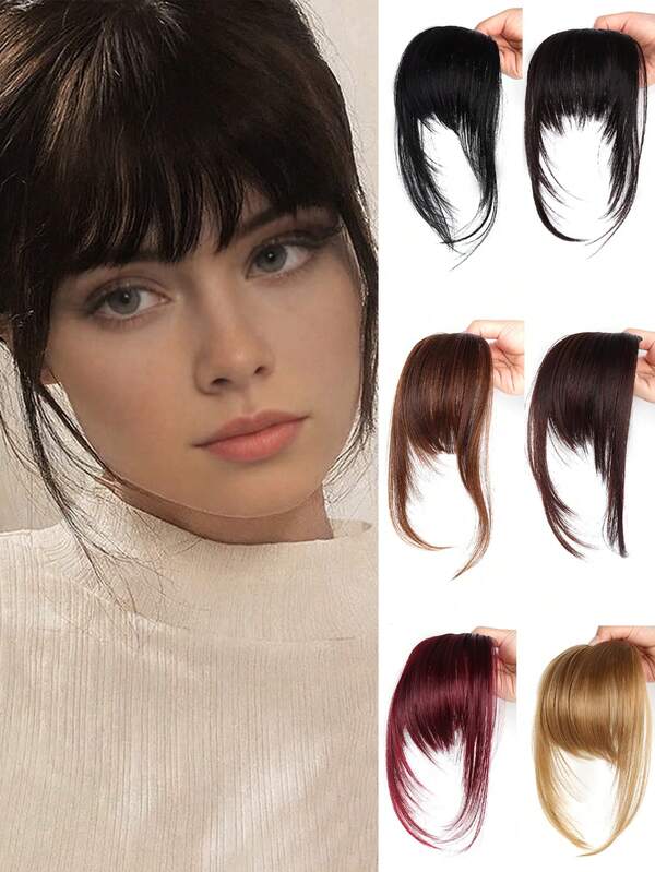 Synthetic Wig Cartoon Bangs Female Temperament Small Face Simulation Natural Forehead Broken Bangs Wig, Claw Clips, Hair Claws, Clips For Hair, Hair Slide, Hair Barrettes