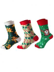 1/3/6 أزواج جوارب فستان ملونة بأنماط، جوارب طاقم عصرية مبتكرة للاستخدام اليومي، هدية عيد الميلاد للجنسين