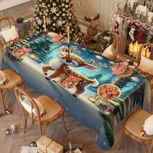 1/20 pièces Nappes de Noël, Cadeaux de Noël de luxe et colorés, Nappes avec motifs mignons de rennes et de sapins de Noël, Décoration d'ambiance de Noël, Convient pour le style de Noël, Convient pour une utilisation intérieure et extérieure, Décoration de table de cuisine et de salle à manger, Cadeaux pour la famille et les amis