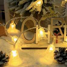 أضواء سلسلة أجراس LED، 10 أو 20 ضوء جرس LED يعمل بالبطارية، مناسب للعام الجديد وعيد الشكر والحديقة والفناء والحفلات، أضواء جنية.