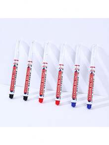 5 支/10 支套装防水永久性记号笔，颜色随机 - 适用于木工、建筑、DIY 工艺品 - 中号笔尖，适用于木材、塑料、玻璃、金属、人造皮革、建筑工具等，时尚笔设计，防水墨水，木工工具 - 均碼 - 查看 6