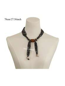 1 件复古优雅腰果花围巾项链，装饰串珠毛衣链配饰，适合女士，秋冬 - 吊墜項鍊 - 查看 3