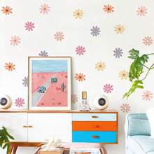 Cartoon Cute Colorful Flower Self-Adhesive Wall Stickers, Girly Style Decor For Kids Room Background - Multicolor - View 8