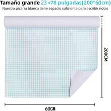 Pizarron Blanco Adhesiva en Rollo(200 * 60cm),Calcomanía de Pintarron para Paredíble e Impermeable,Vinil Pizarra Flexible de Papel para la Escuela, Oficina en Casa,Hogar,Dibujo de Niños - 1 - Ver 3