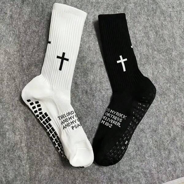 1 Pair New Outdoor Sports Football Socks With Dot Grip, Comfortable For Outdoor Matches And Training