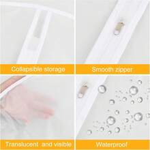 10pcs Protector de Ropa Colgante Transparente, Fundas de Ropa Cubre Polvo, Fundas Ropa Anti-Polvo y Transpirable, Bolsa de Ropa Colgante con Cremallera para Abrigos, Trajes, Vestidos,Vestidos de Noche - 1 - Ver 3