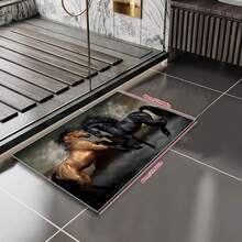 1 قطعة سجادة زخرفية ذات نمط الحصان للاستخدام الداخلي والخارجي، مناسبة للحمام وغير قابلة للانزلاق، سجادة حمام، مضادة للاتساخ والانزلاق، مناسبة للحديقة والحمام وأبواب غرفة النوم والمطبخ