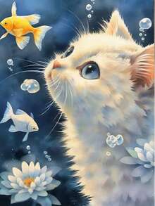 Animal Diamond Art Painting Kit Crafts Stickers Cartoon Cute Cat Flower Charming Accessories Mosaic Sets Embroidery Rhinestone 5D DIY Cross Stitch Kits Home Wall Decor Toys Holidays Gift