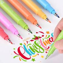 6 Stücke Wasserbasierte Farbstifte Set, Filzstifte in Makronen-Farben, Kalligraphiestifte für tägliches Schreiben, Tagebuch, Notizen und Zeichnen, geeignet als Schulmaterial