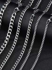 3mm Men's Cuban Chain Necklace Simple Stainless Steel Necklace Fashion Titanium Steel Jewelry Accessories Gift
