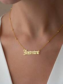 Customized Minimalist Elegant Personalized Multi-Chain, Multi-Font Selectable Pure English Letter Name Necklace, 18K Gold Plated Stainless Steel Material, Gold/Silver Color Options, Delicate Jewelry, Suitable For Couples, Friends, Family - Customizable Text/Name - Ideal Gift For Christmas, Valentine's Day, Birthday, Anniversary - Elegant His & Her Jewelry Matching, Necklace