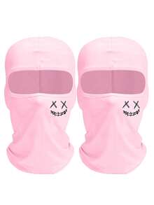 1/2/3pcs Unisex Printed Balaclava Face Mask, Suitable For Outdoor Activities Like Travel, Cycling, Hiking, Fishing In All Seasons