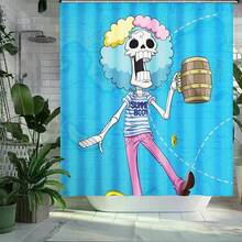 1pc One Piece Bathroom Curtain Decoration, Bathroom Shower Curtain, Suitable For Home, Hotel, Washable Curtain, Machine Washable Polyester, Suitable For All Seasons, Bathroom Partition