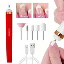 Kit de lima de uñas eléctrica recargable 5 en 1 - Batería de litio de 180mAh, apto para uñas de gel, eliminación de callosidades, pulido - Sin conservantes, excelente para manicuras de gel y salones de belleza en casa, regalo ideal