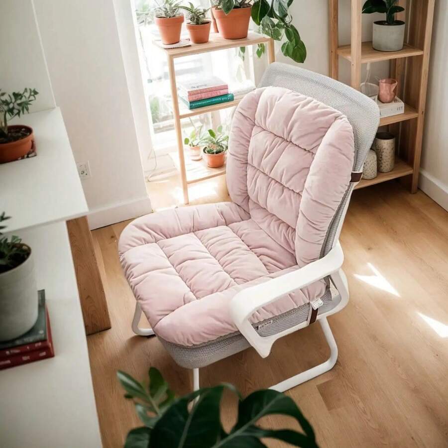 Cuscino ergonomico per sedia da ufficio con schienale integrato - Cuscino per seduta spesso e lavabile in poliestere per comfort e supporto, perfetto per casa o sala da pranzo, per l'inverno, cuscino per sedile auto - Bordò - Visualizzare 1