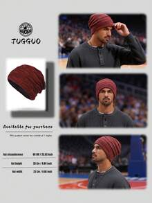 TUGGUO TUGGUO-1 Piece Of Winter Warm Knitted Beanie, Unisex, Thickened For Extra Warmth, Cold-Resistant For Extreme Cold Weather, Versatile, Stylish And Casual, Suitable For Winter Outdoor Skiing And Daily Wear [Black, Dark Red, Brown]