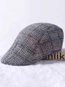 1 pieza Boina casual acolchada y cálida para hombres de edad media y mayores, otoño/invierno