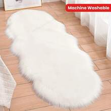 1pc Super Soft Faux Fur Area Rug - Plush, Washable Carpet For Living Room, Bedroom And Home Decor - Perfect Christmas Gift, Suitable For Living Room Carpet, Thick Autumn/Winter Rug, Fluffy Carpet, Thick Rug Kitchen Rug