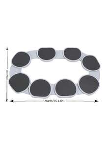 9pcs Of Kitchen Dining Table Turntable, Kitchen Countertop Turntable With 360 Degree Rotation, Multifunctional Heat-Resistant Rectangular Table - Black and White - View 3