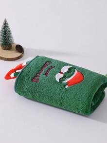 1 pezzo/2 pezzi Asciugamano da bagno in pile di corallo super morbido con disegni di pupazzo di neve, renna, Babbo Natale. Asciugatura rapida, non sfilacciante, adatto per sauna, ad alta assorbenza, leggero, asciugamano per ospiti, decorazione da bagno, regalo di Natale. Dimensioni asciugamano: 34*75cm, Dimensioni asciugamano da bagno: 70*140cm. Asciugamani da doccia per salone di bellezza, hotel, sport, essenziali per la casa, cura della pelle - Verde - Visualizzare 13