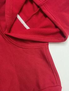 Women's Guadeloupe Tropical Hooded Sweatshirt - Vibrant Red & Caribbean Design With Palm Trees, Coconuts, And Guadeloupe Letters, Comfortable Autumn/Winter Pullover, Suitable For Beach Vacations And Casual Wear, Beach Vacation Clothing, Geometric Pattern Winter Clothes For Women, Christmas Gifts - 紅色 - 查看 3