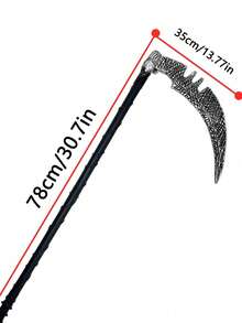 1 pieza Guadaña de la Parca de bronce vintage gris oscuro unisex, accesorio de disfraz de la muerte, adecuado para atuendo diario, fiesta de Halloween, actuación de festival