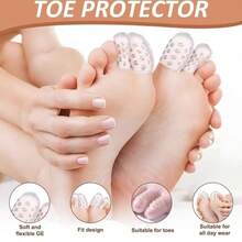 30pcs Transparent Silicone Toe Protectors, Breathable Anti-Friction Toe Sleeves
