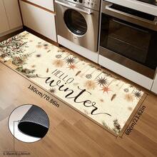 1pc Christmas Doormat, Drainage Mat For Kitchen, Living Room, Entryway, Balcony, Home Decor, Anti-Slip, Suitable For Cafe, Bar, Holiday, Party, Bedroom, Bathroom