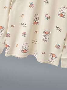 Bộ đồ ngủ thu đông 6 món in hình xe hơi hoạt hình cho bé gái, áo dài tay dày và quần dài, đồ ngủ in hình thỏ - Nhiều màu - Xem 6