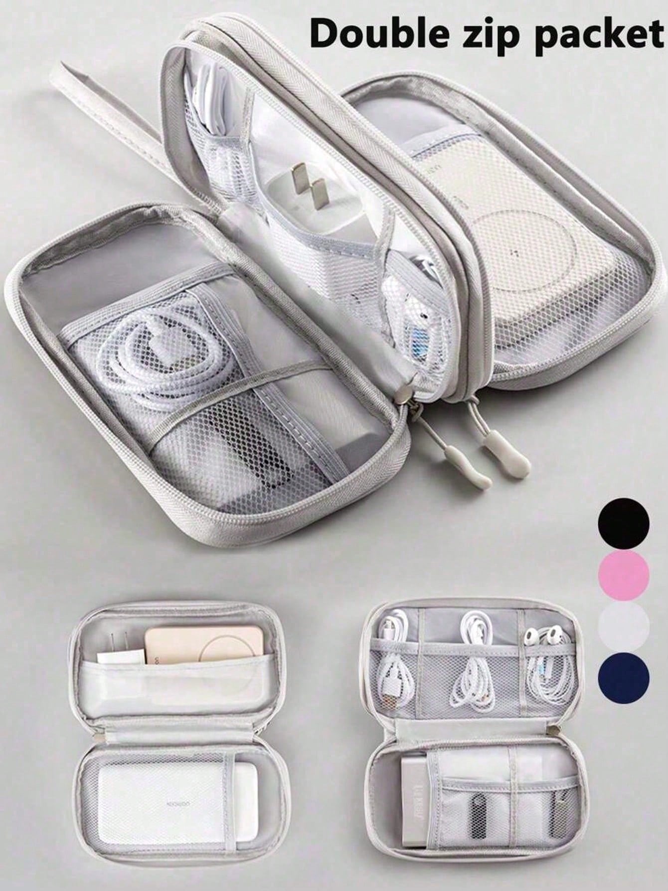 حقيبة منظم ثنائي الطبقات للاكسسوارات الرقمية