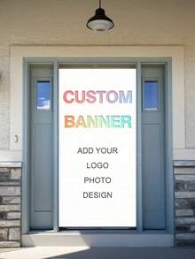 1 PC Custom Photo Door Curtain/Window Curtain - Add Your Own Images And Designs, Durable Polyester Fabric Suitable For Indoor/Outdoor Use, Perfect For Weddings, Birthdays, Graduations, Christmas, Valentine's Day And New Year Decorations.