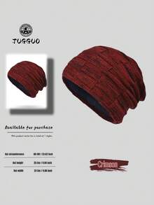 TUGGUO TUGGUO-1 Piece Of Winter Warm Knitted Beanie, Unisex, Thickened For Extra Warmth, Cold-Resistant For Extreme Cold Weather, Versatile, Stylish And Casual, Suitable For Winter Outdoor Skiing And Daily Wear [Black, Dark Red, Brown]