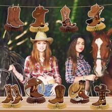 D9 Pcs Western Party Decorations Western Cowboy Boot Centerpieces For Tables Cowboy Table Decorations Western Table Decor Supplies10