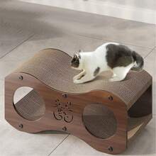 垂直猫抓板，耐用瓦楞纸猫玩具，猫屋，草编猫窝 - 彩色 - 查看 7