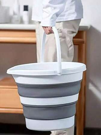 Cubo plegable, cubo de agua portátil para exteriores y viajes, cubo de pesca, cubo de plástico de tamaño mediano para lavar el coche